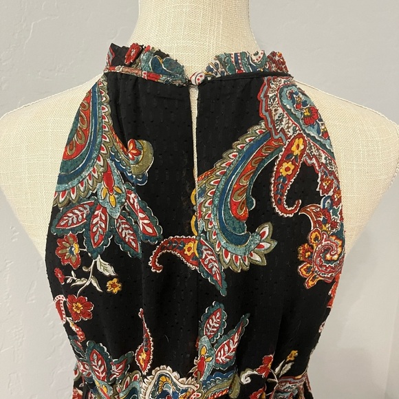 COLLECTIVE CONCEPTS Nordstrom Rack halter neck midi dress, paisley black XS - Picture 6 of 12